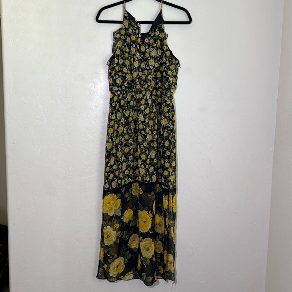 Sweet Storm Yellow and Black Floral Maxi Dress - Picture 3 of 6